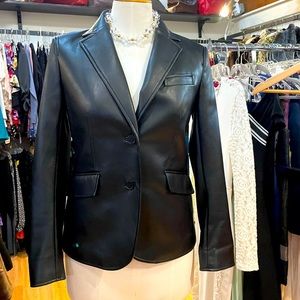 Anne Klein stretchy leather jacket